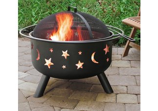 Big Sky Fire Pit Stars & Moons Black