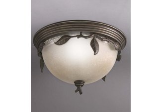 2 light flush mount with olde bronze finish