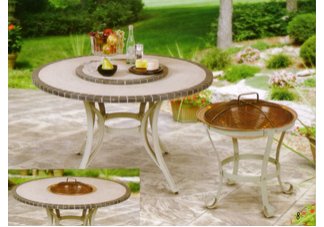 Stone Art 48 Inch Dining Table with Fire Pit