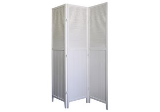Shutter Door 3-Panel Room Divider - White