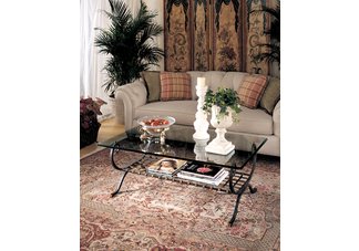 Florence Rectangle Cocktail Table with Glass Top