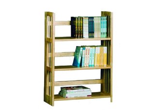 Natural Finish Stackable and Foldable Bookshelf