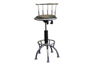 Adj-Height Swivel Barstool - Chrome