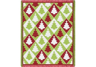 Christmas Tree Diamond Throw