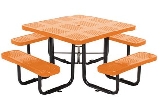picnic table, perforated picnic table, commercial site furnishings