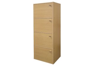 4-Level Bookshelf with Doors