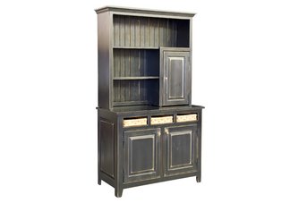 Grandmas Pine Hutch with Baskets