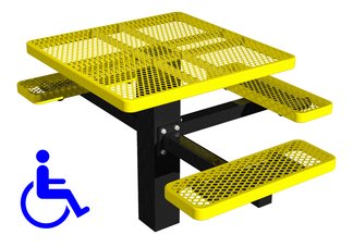 picnic table, commercial picnic table, single post table, single post picnic table, ADA picnic Table