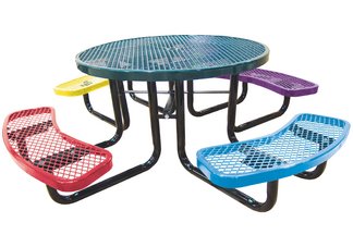 picnic table, round table, commercial site furnishings, childrens picnic table