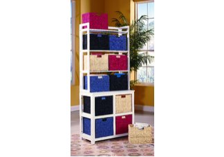 3 Tier Shelf with 8 Baskets, White&nbsp;