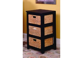 3 Tier Black Cabinet with 3 Baskets