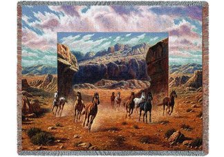 Running Horses Throw
