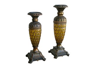 Set of 2 Candleholders - Antique bronze