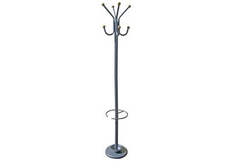 Coat Rack w/ Umbrella Holder - Silver