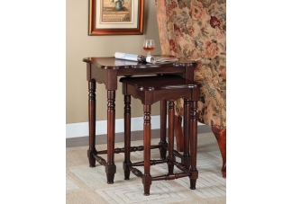 "Brown Cherry" 2-Pc. Nested Accent Tables