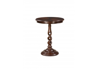 "Brown Cherry" Pedestal Accent Table