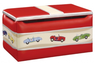 Retro Racers Upholstered Toy Box