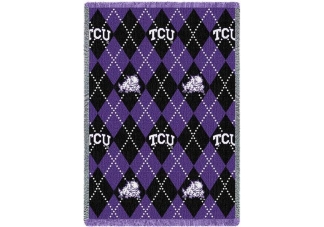 Texas Christian University Plaid Throw Blanket