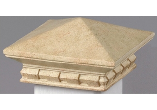 Limestone Pyramid Post Cap with Dentil Base