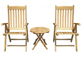 Adjustable Arm Chair & Table set - Mahogany ( Outdoor Use )