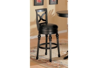 Faux leather swivel seat bar stool