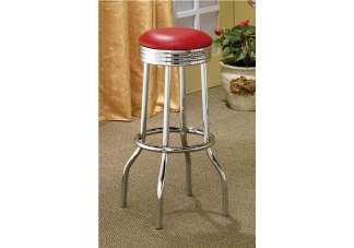 Red Chrome Plated Bar Stool