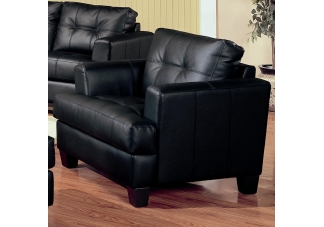 Black Samuel Contemporary Leather Chair