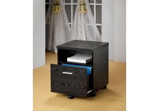 Home Office Furniture, Black Mobile File Cabinet - Open