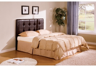 Brown Leather Queen Upholstered Headboard