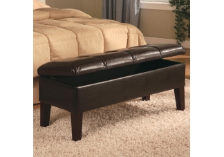 Brown Lewis Upholstered Storage Bench