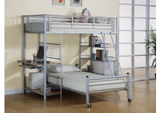 Twin Over Twin Bunk Bed with Desk