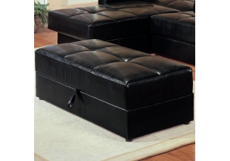 Black Rectangular Storage Ottoman