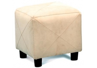 Taupe Microfiber Cube Ottoman