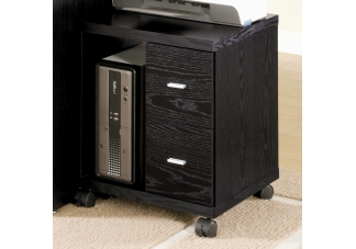 Black Peel 2 Drawer Computer Stand