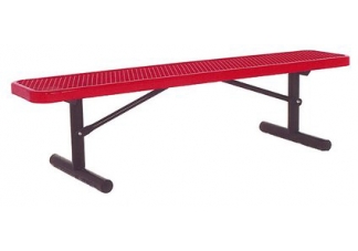 Commercial Park 6 Portable Bench w/o Back- Portable, Diamond, Red