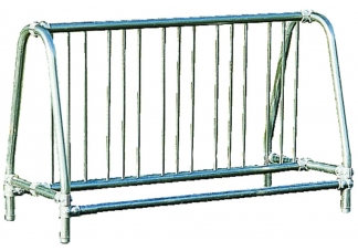 Commercial Park 5 Traditional Double Sided Bike Rack- Portable, Galvanized