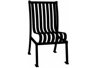 Commercial Park Hamilton Patio Chair (No Arms)- Surface Mount and/or Portable, Vertical Slats, Black