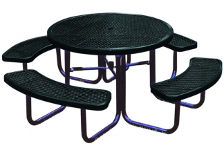 Commercial Park 46" Round Table- Portable, Diamond, Black
