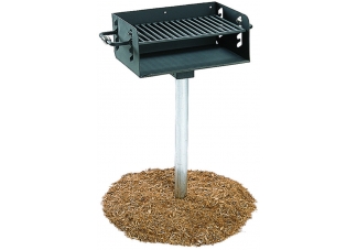 Commercial Park Rotating Grill w/ Post- Black