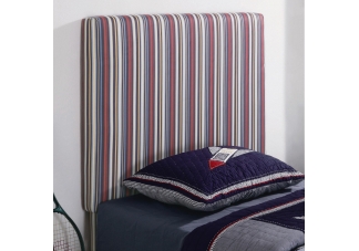 Blue Striped Upholstered Twin Headboard