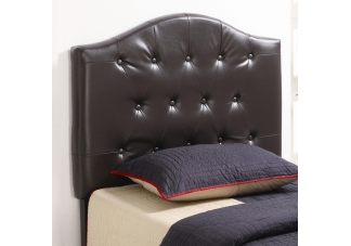 Twin Dark Brown Faux Leather Headboard