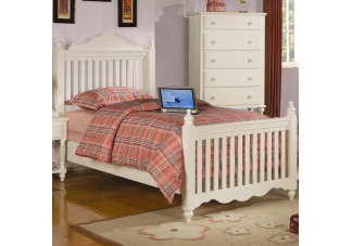 Pepper White Twin Bed