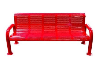 U-leg Perforated Metal Bench