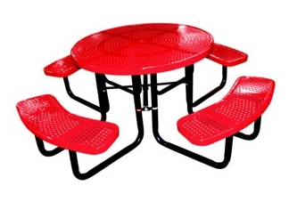 round perforated picnic table