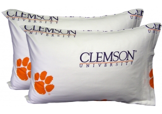 Clemson Pillowcases | White