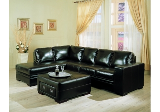 Brown Leather Match Sectional Sofa