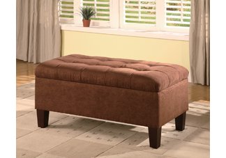 Contemporary Rectangular Chocolate Storage Ottoman