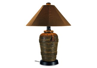 Canyon Cocoa Outdoor Table Lamp and Shade