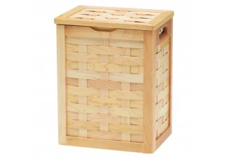 Honey Maple Collection Compact Hamper With Removable Laundry Bag