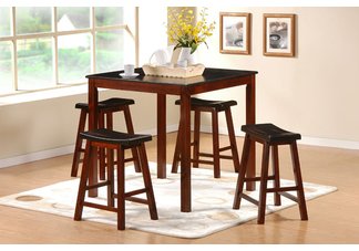 Saddleback 5Pc MDF Dinette Collection Set in Black/Cherry finish